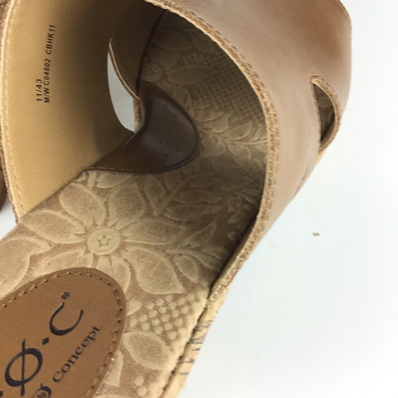 BOC Leather Slip On Heel Corkscrew Mules Size 11 - Picture 10 of 11